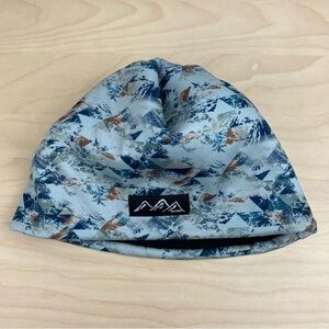 Skida Winter Ski Beanie Hat Granite Camo Fleece Lined Blue Gray Multicolor S/M